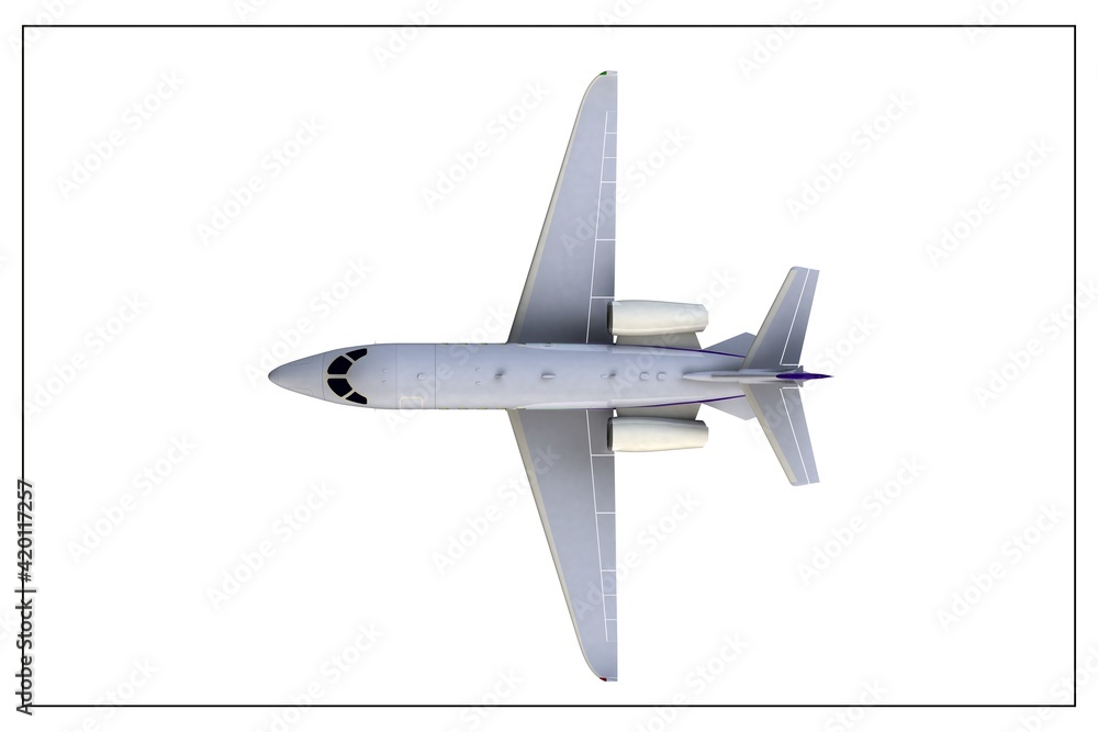 3D design of an airplane. 3D design of an airplane.