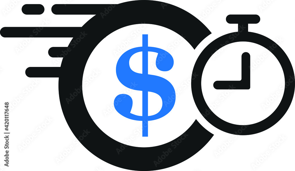 Fast money transfer icon, sent money icon, money transfer icon with dollar sign, quick money transfer icon Fast money transfer icon, sent money icon, money transfer icon with dollar sign, quick money transfer icon