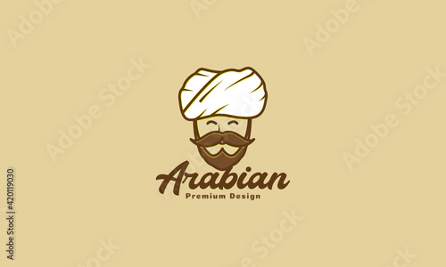 Canvas Print vintage old man with turban logo symbol vector icon illustration design