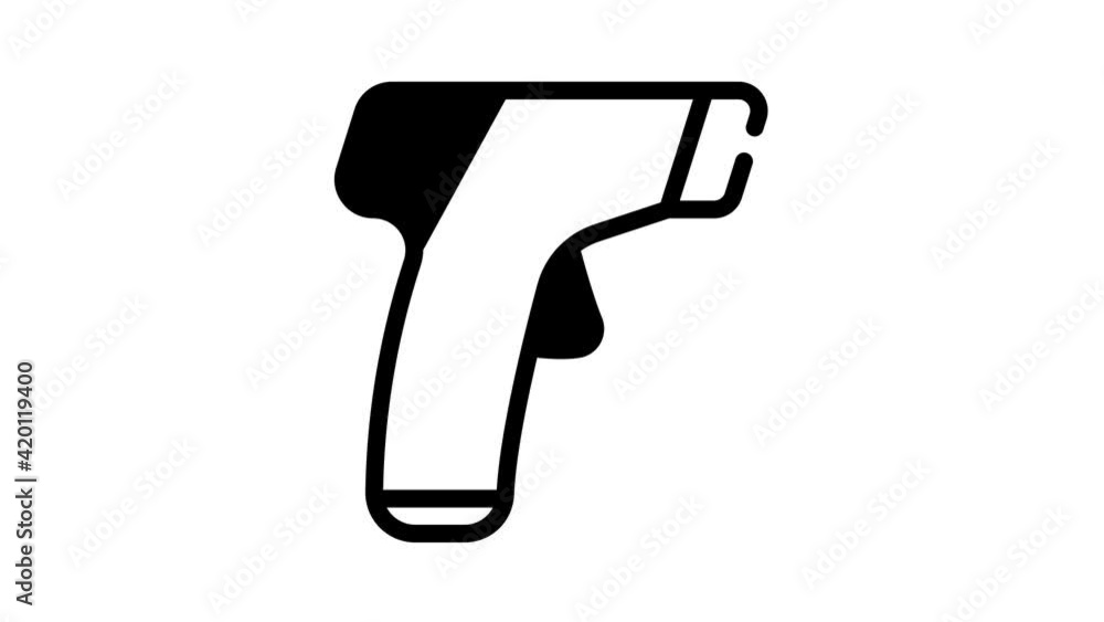 infrared thermometer black icon animation infrared thermometer black icon animation