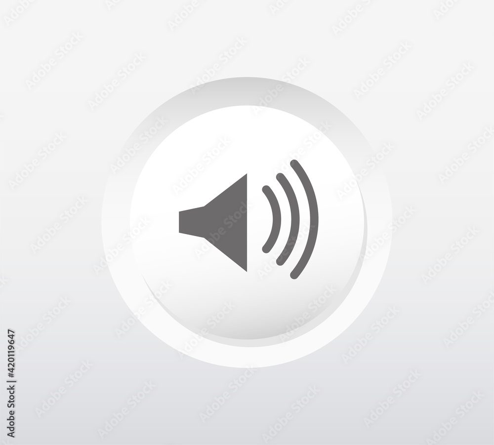 Speaker icon. Sound on. Vector illustration. Volume high Speaker icon. Sound on. Vector illustration. Volume high