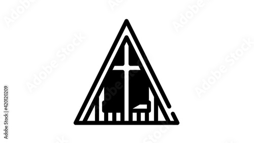 arctic cathedral, norway black icon animation photo