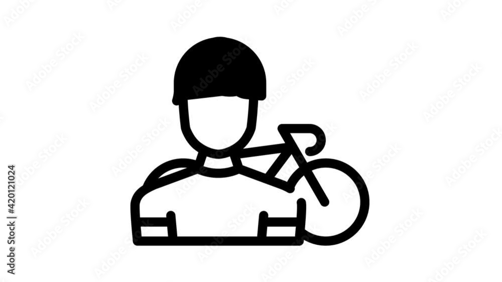 cycling bicycle sport black icon animation cycling bicycle sport black icon animation