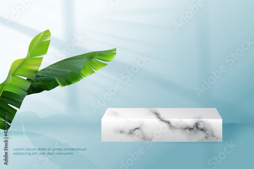 Podium with shadow overlay effect for product presentation.