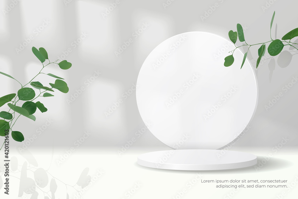Podium with shadow overlay effect for product presentation. Podium with shadow overlay effect for product presentation.