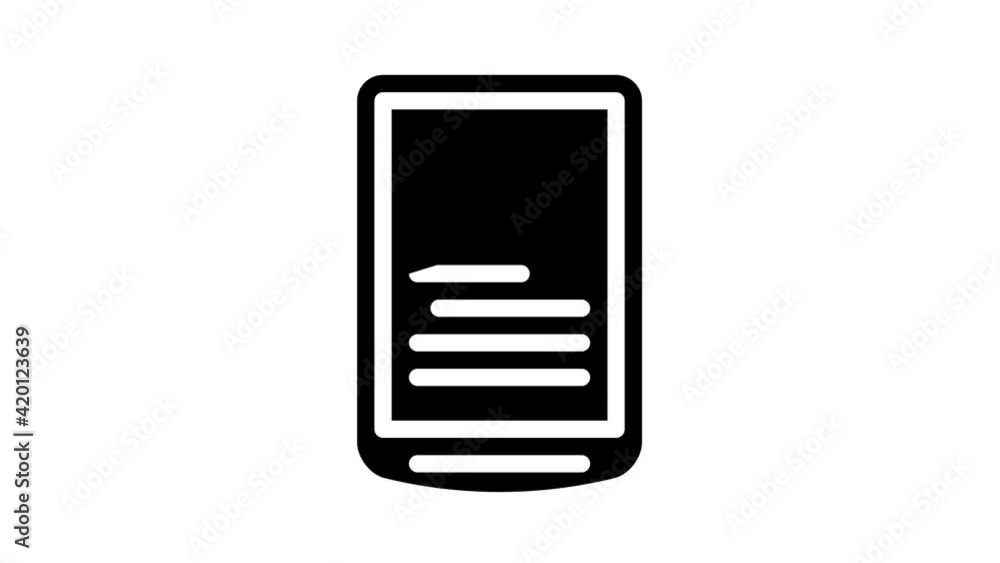 electronic read book gadget glyph icon animation electronic read book gadget glyph icon animation