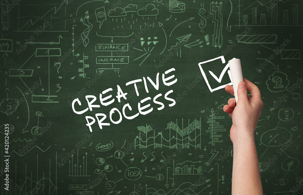 Hand drawing new business concept Hand drawing new business concept