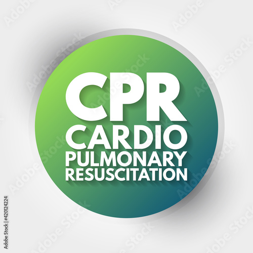 CPR - Cardiopulmonary Resuscitation acronym, medical concept background