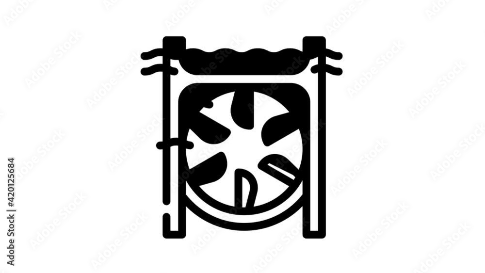 submarine tidal power plant black icon animation submarine tidal power plant black icon animation