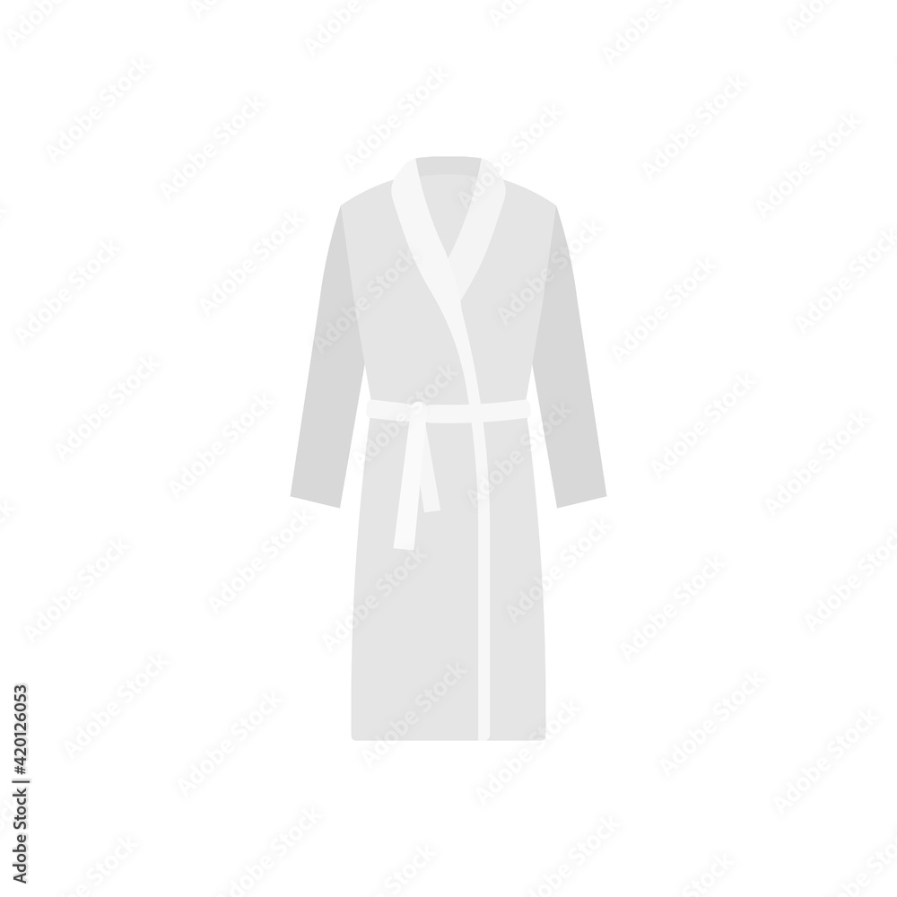 Bathrobe icon. Vector illustration. Flat design. Isolated. Bathrobe icon. Vector illustration. Flat design. Isolated.