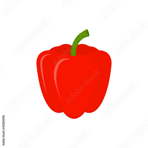 Red bell pepper icon. Vector illustration.