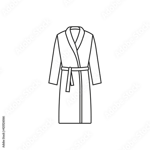 Bathrobe icon. Vector. Line style.