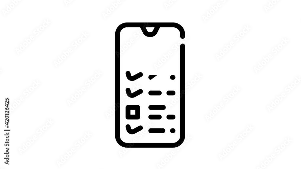 phone checklist repair service black icon animation phone checklist repair service black icon animation