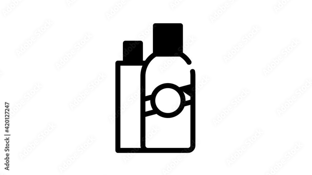 balm hair conditioner black icon animation balm hair conditioner black icon animation
