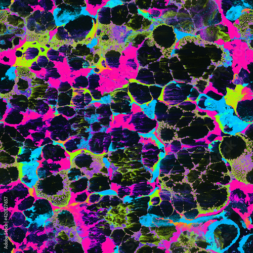 Marble seamless pattern abstract colorful neon marbled fluid background texture, wallpaper, blue, pink, green, black, violet color, artistic fashion backdrop, bright wild animal print, vivid leopard