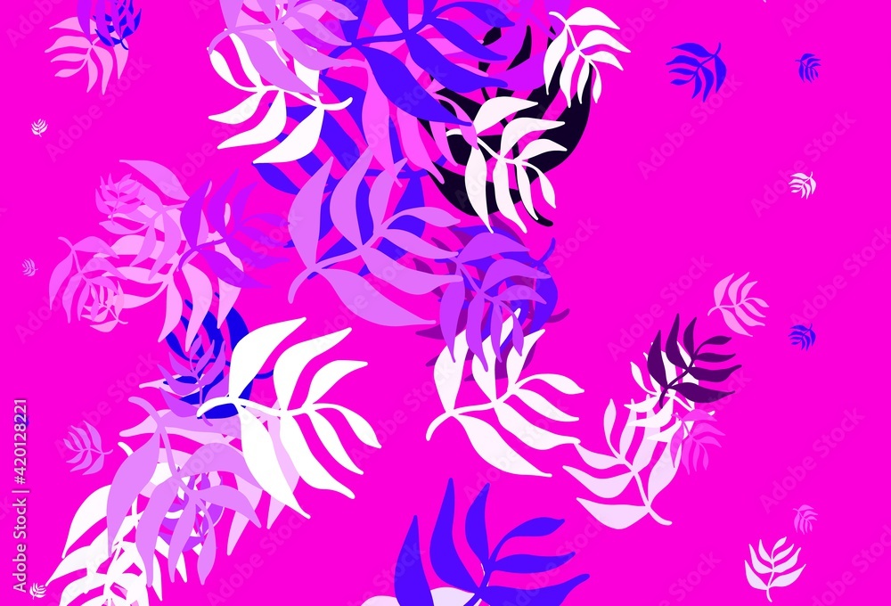 Light Purple, Pink vector abstract design with leaves. Light Purple, Pink vector abstract design with leaves.
