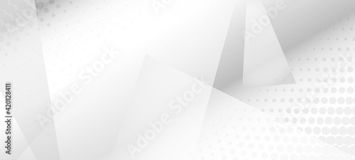 Halftone Modern Gray Vector Background. Dynamic Faded Banner.