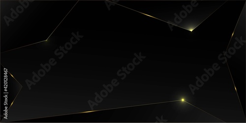 Black Luxury Gold Background. Golden Premium Low Poly Design 3D