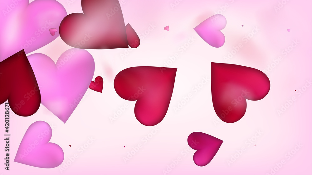 Flying Hearts Vector Confetti. Valentines Day Romantic Pattern. Beautiful Pink Sparkles Valentines Day Decoration with Falling Down Hearts Confetti. Trendy Gift, Birthday Card, Poster Background Flying Hearts Vector Confetti. Valentines Day Romantic Pattern. Beautiful Pink Sparkles Valentines Day Decoration with Falling Down Hearts Confetti. Trendy Gift, Birthday Card, Poster Background