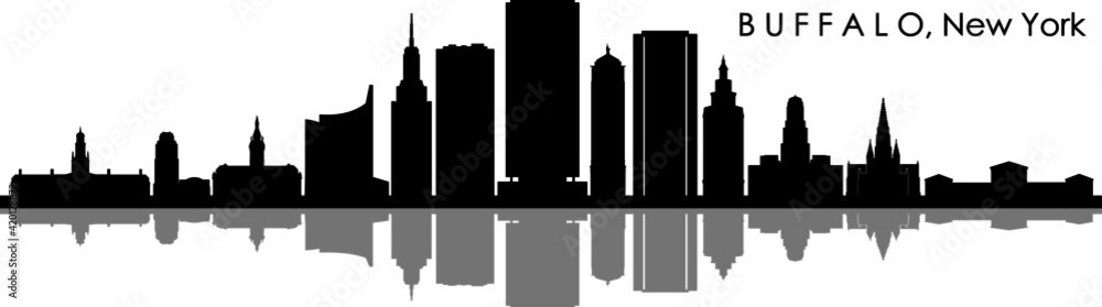 BUFFALO New York USA City Skyline Vector
