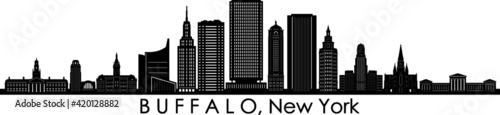 BUFFALO New York USA City Skyline Vector 