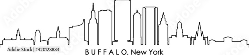 BUFFALO New York USA City Skyline Vector 