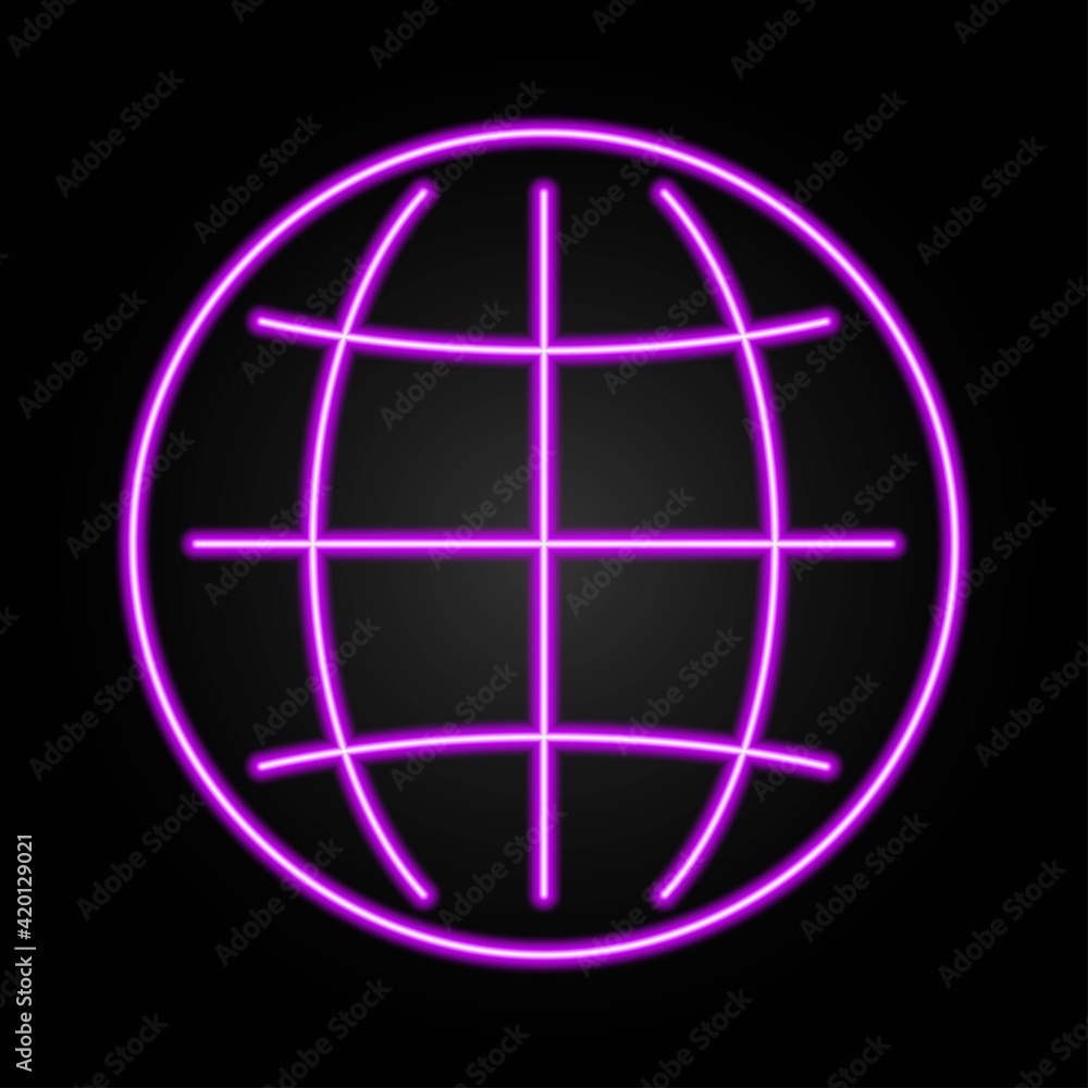Web symbol neon sign, modern glowing banner design, colorful trend of modern design on black background. Vector illustration. Web symbol neon sign, modern glowing banner design, colorful trend of modern design on black background. Vector illustration.