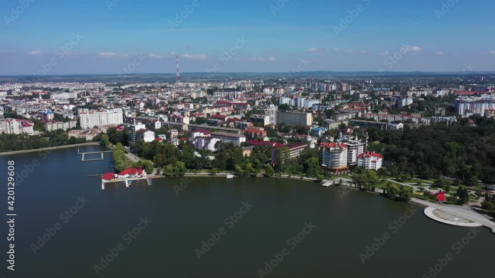 The Ivano-Frankivsk city Ukraine aerial panorama view. The Ivano-Frankivsk city Ukraine aerial panorama view.
