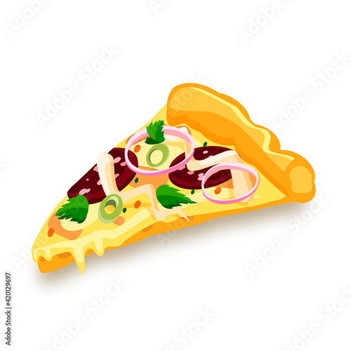 pizza fast food illustration isolatet