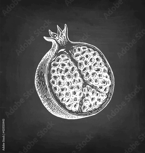 Pomegranate chalk sketch.