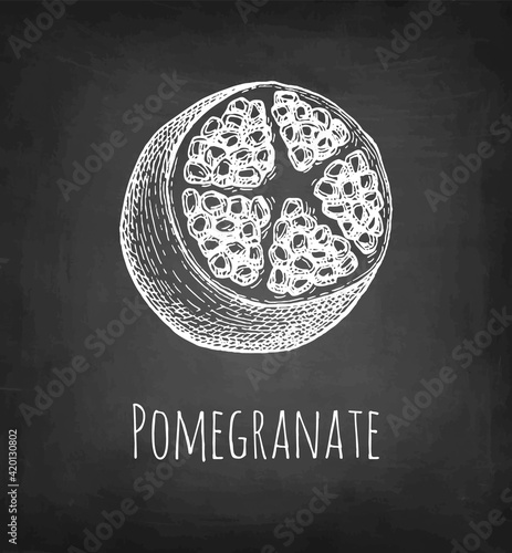 Pomegranate chalk sketch.