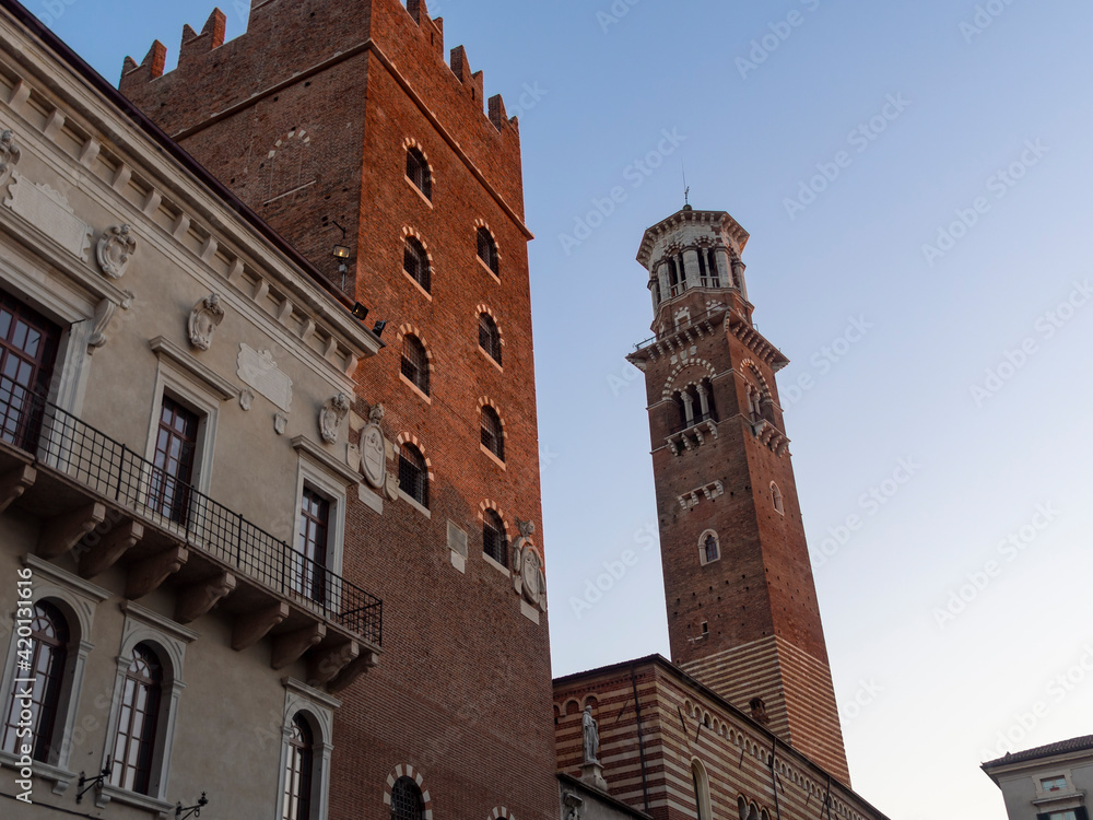 A view of Torre dei Lamberti in Verona