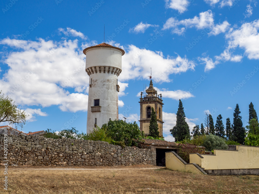 tower clock of Historic Village of Almeida,  Portugal