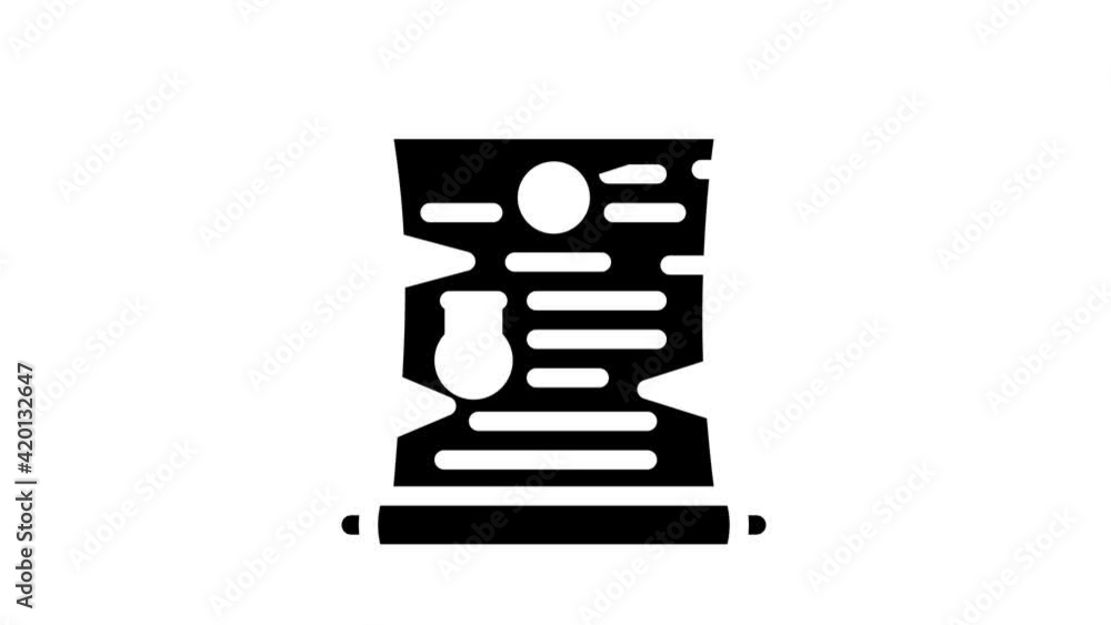 scroll with magic spell glyph icon animation scroll with magic spell glyph icon animation