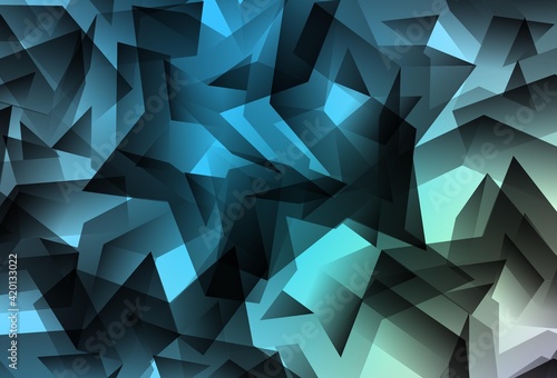 Light Blue, Green vector gradient triangles texture.