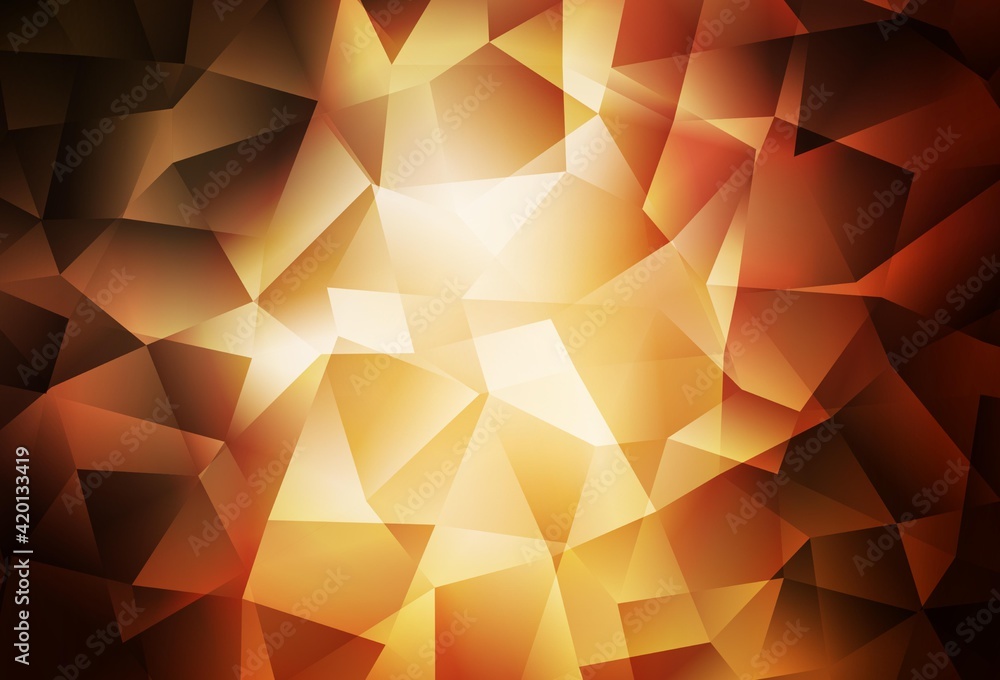 Dark Orange vector gradient triangles texture. Dark Orange vector gradient triangles texture.