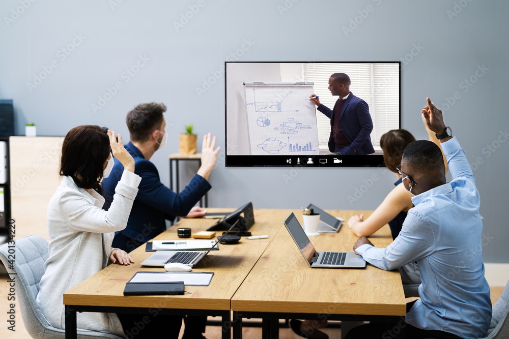 Video Conference Call Vote At Collaboration Meeting Video Conference Call Vote At Collaboration Meeting