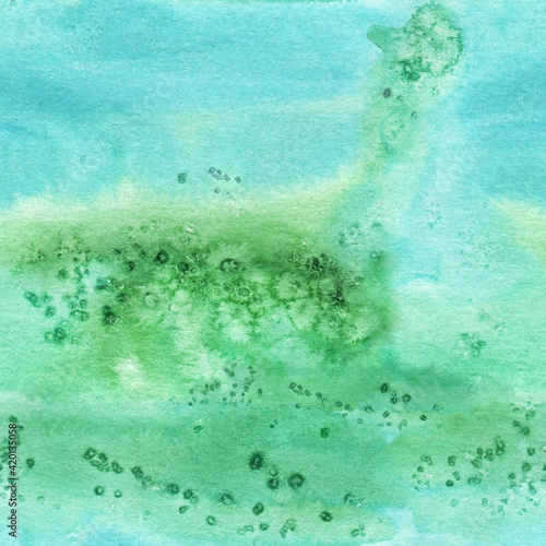 Abstract watercolor pattern. Watercolor green background