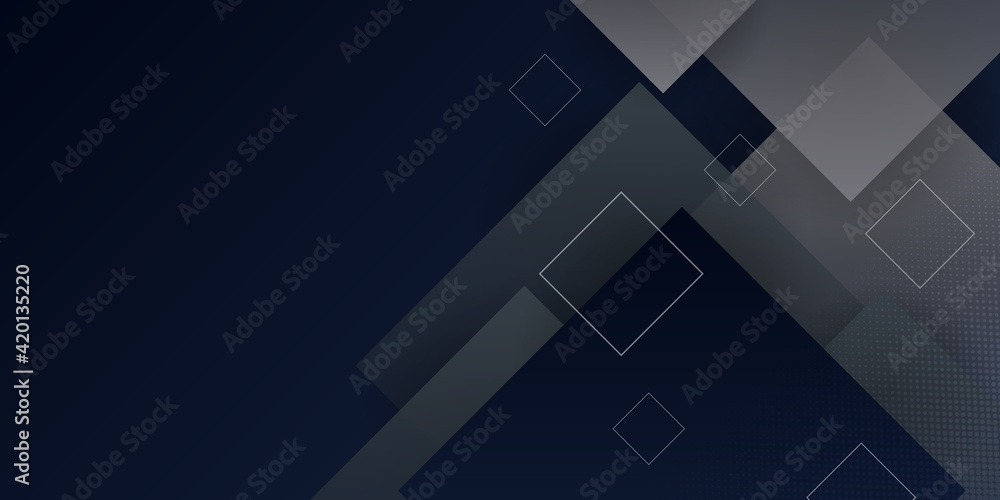 Fototapeta premium Black abstract modern geometric background. Modern futuristic technology shape concept with square pattern.