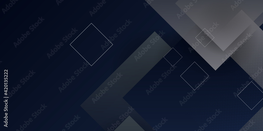 Fototapeta premium Black abstract modern geometric background. Modern futuristic technology shape concept with square pattern.