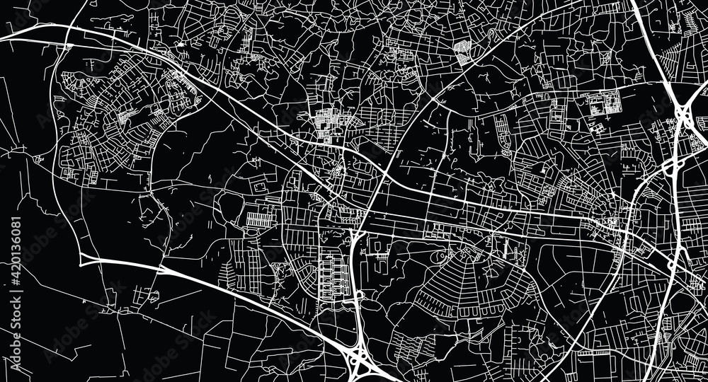 Urban vector city map of Ballerup, Denmark