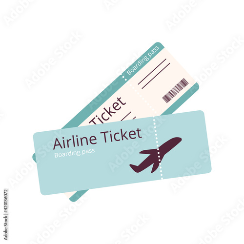 Travel and vacation air tickets icon