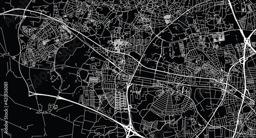Urban vector city map of Ballerup, Denmark