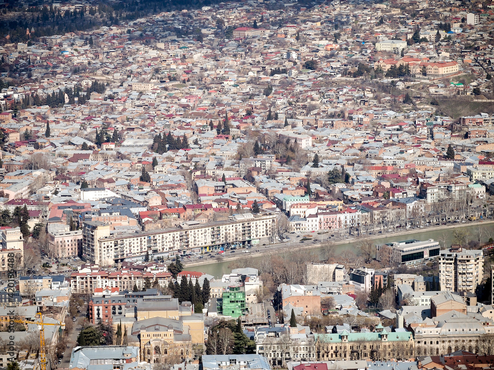 Naklejka premium Capital city aerial view