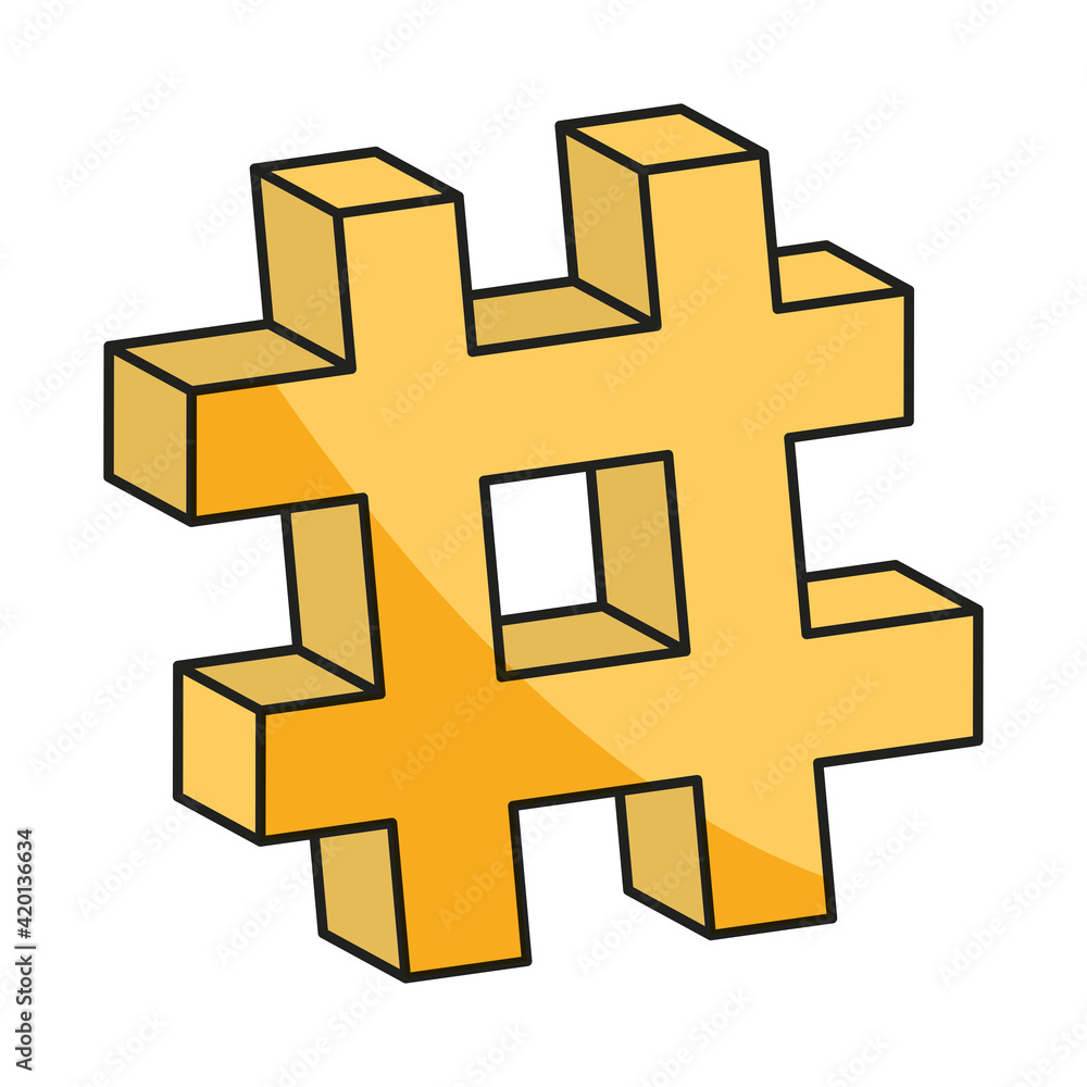 Obraz premium hashtag sign icon
