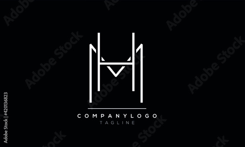 Abstract Letter Initial HM icon Vector Logo Design Template