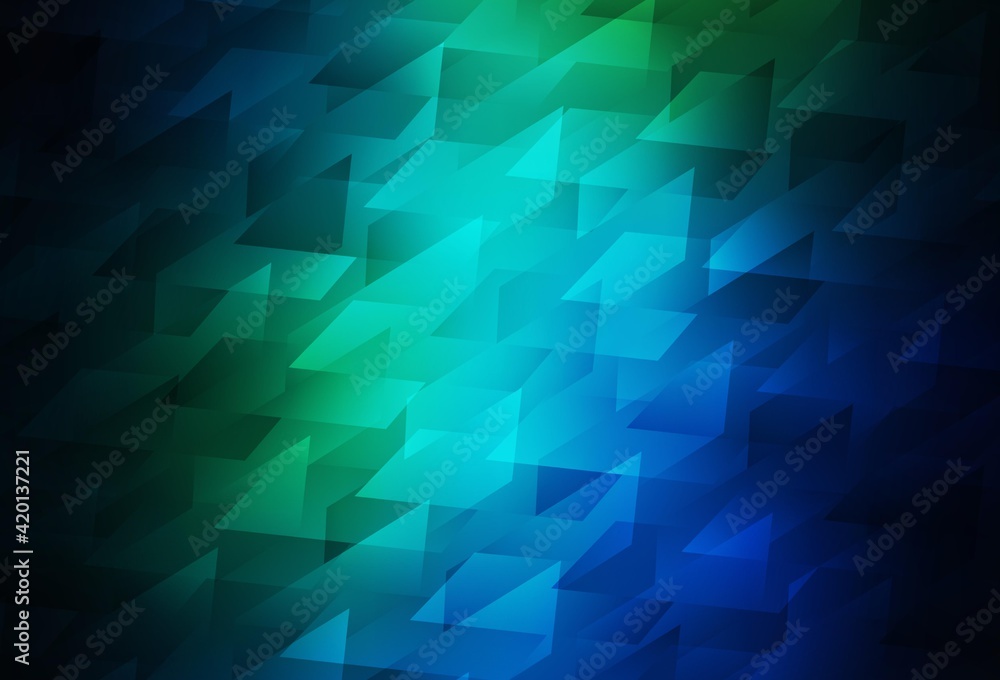 Obraz premium Dark Blue, Green vector backdrop with rhombus.