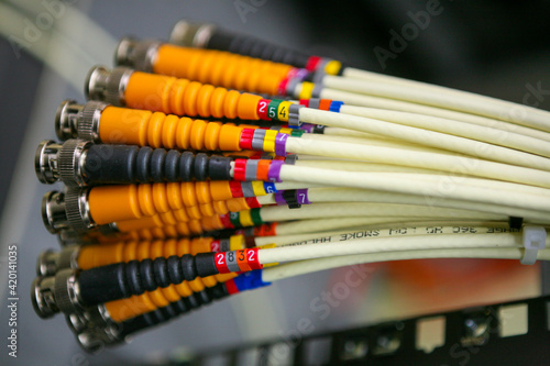 Close up of fibre cables 