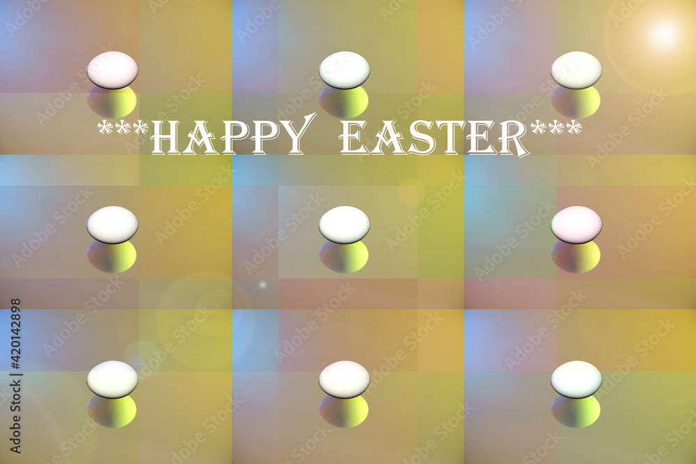 Uova bianche con con auguri di Buona Pasqua