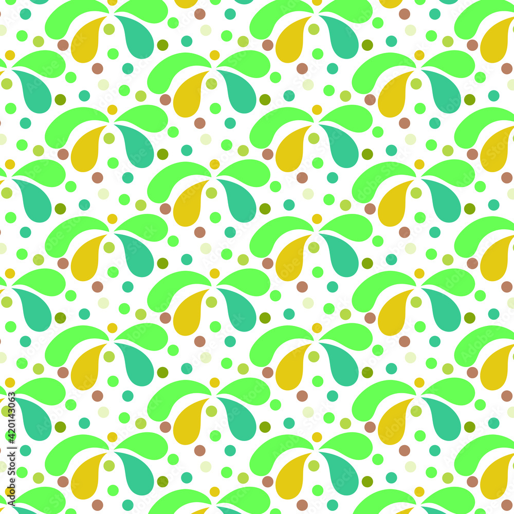 Abstract  Pattern with different Shapes and Colorful Dots.
